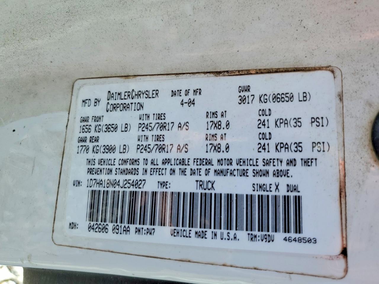 2004 DODGE RAM 1500 ST photo 13