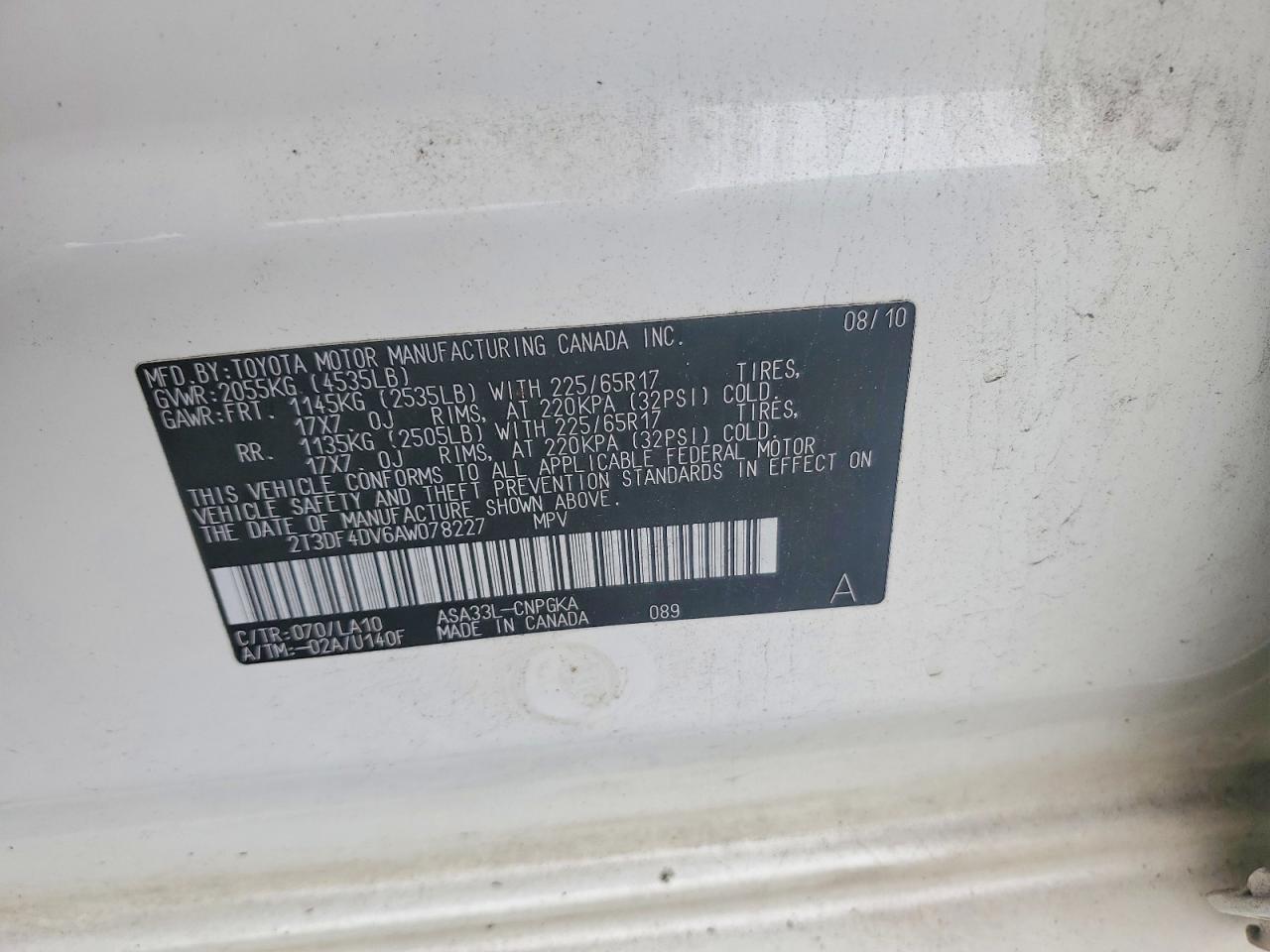 2010 TOYOTA RAV4 LIMITED photo 12