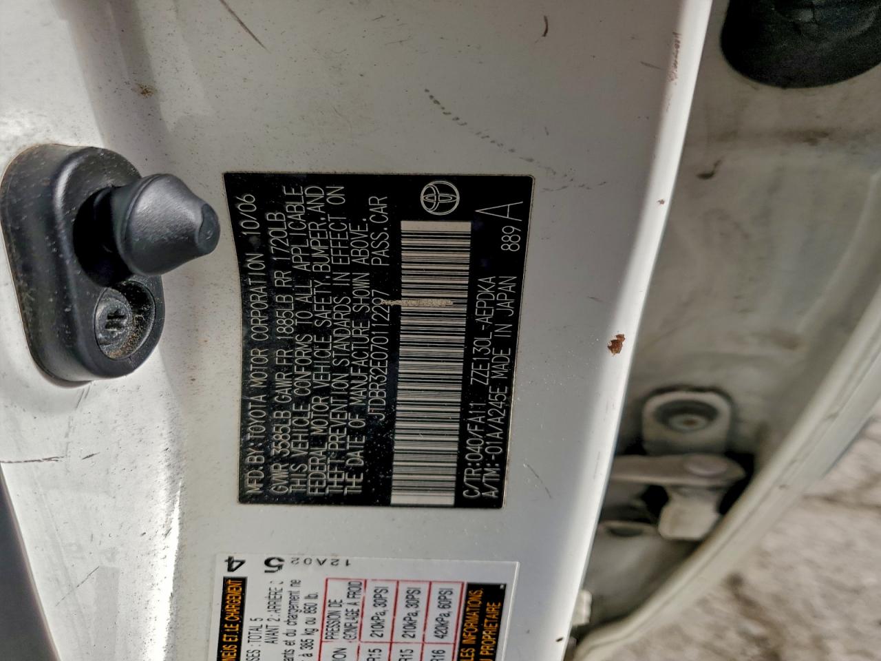 2007 TOYOTA COROLLA CE photo 12