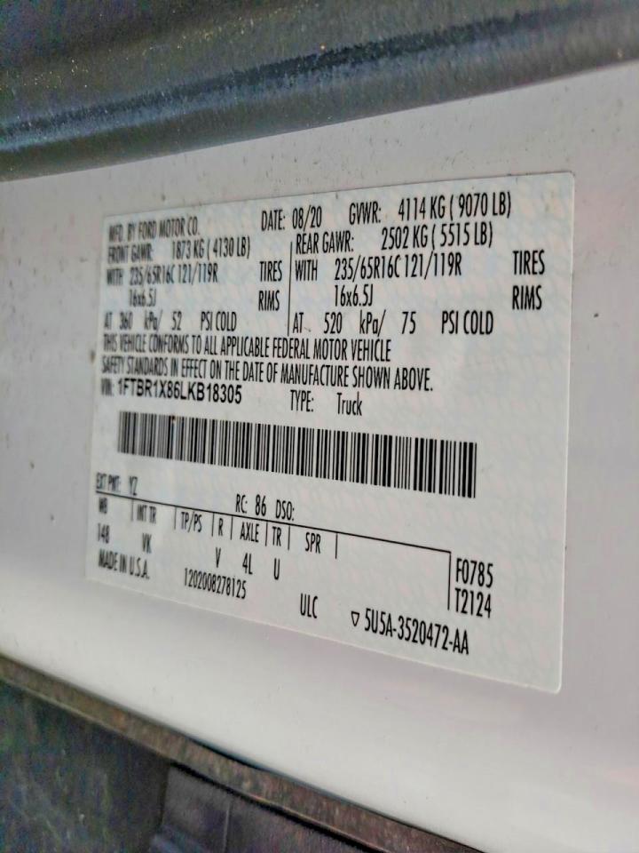 2020 FORD TRANSIT T-250 DELIVERY VAN photo 13