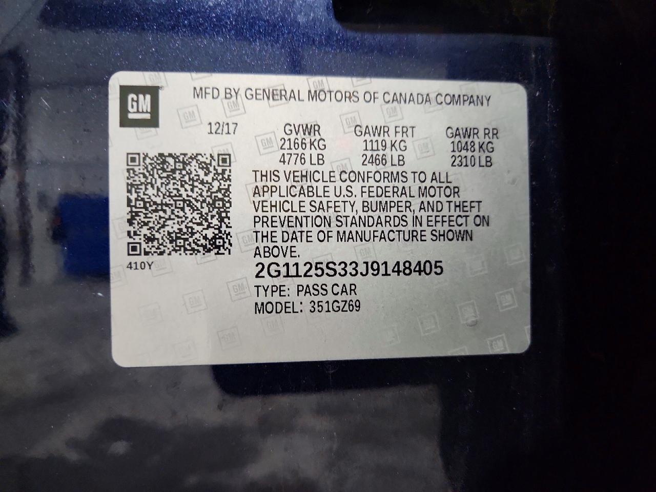 2018 CHEVROLET IMPALA PREMIER photo 12