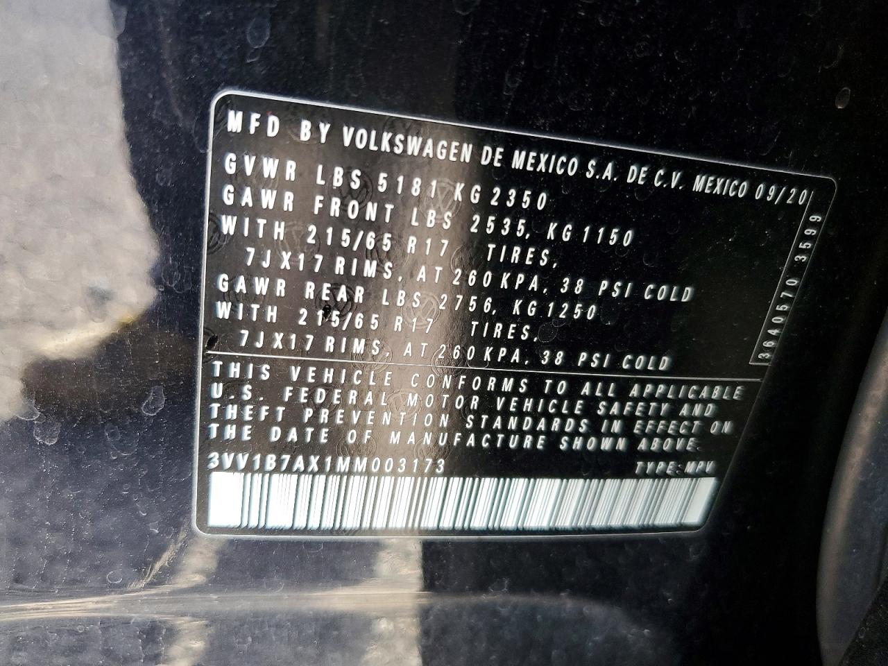 2021 VOLKSWAGEN TIGUAN S photo 13