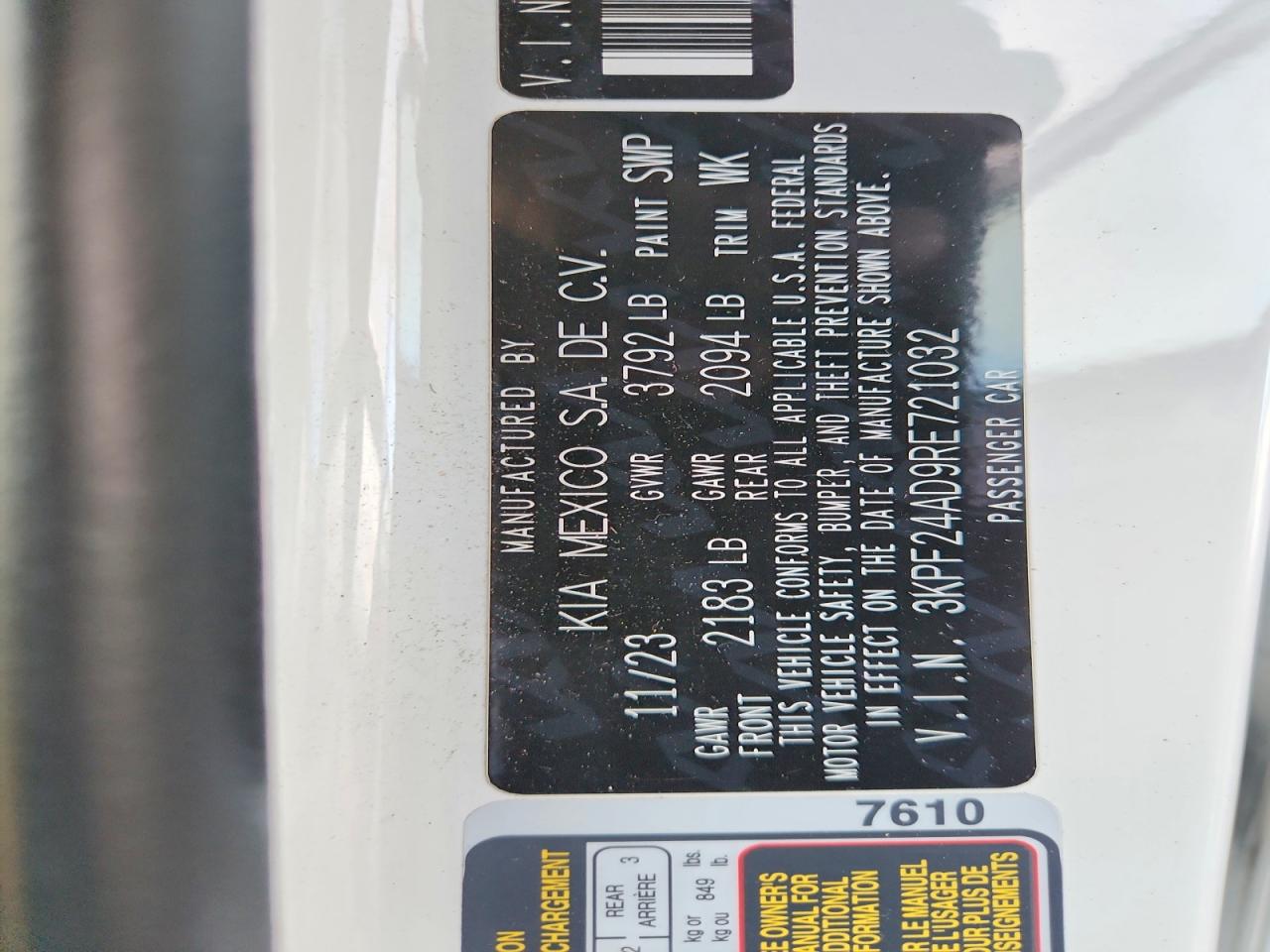 2024 KIA FORTE LX photo 12