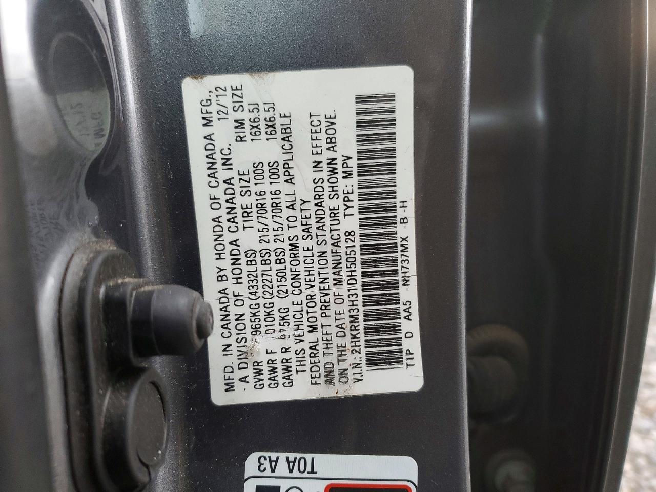 2013 HONDA CR-V LX photo 13