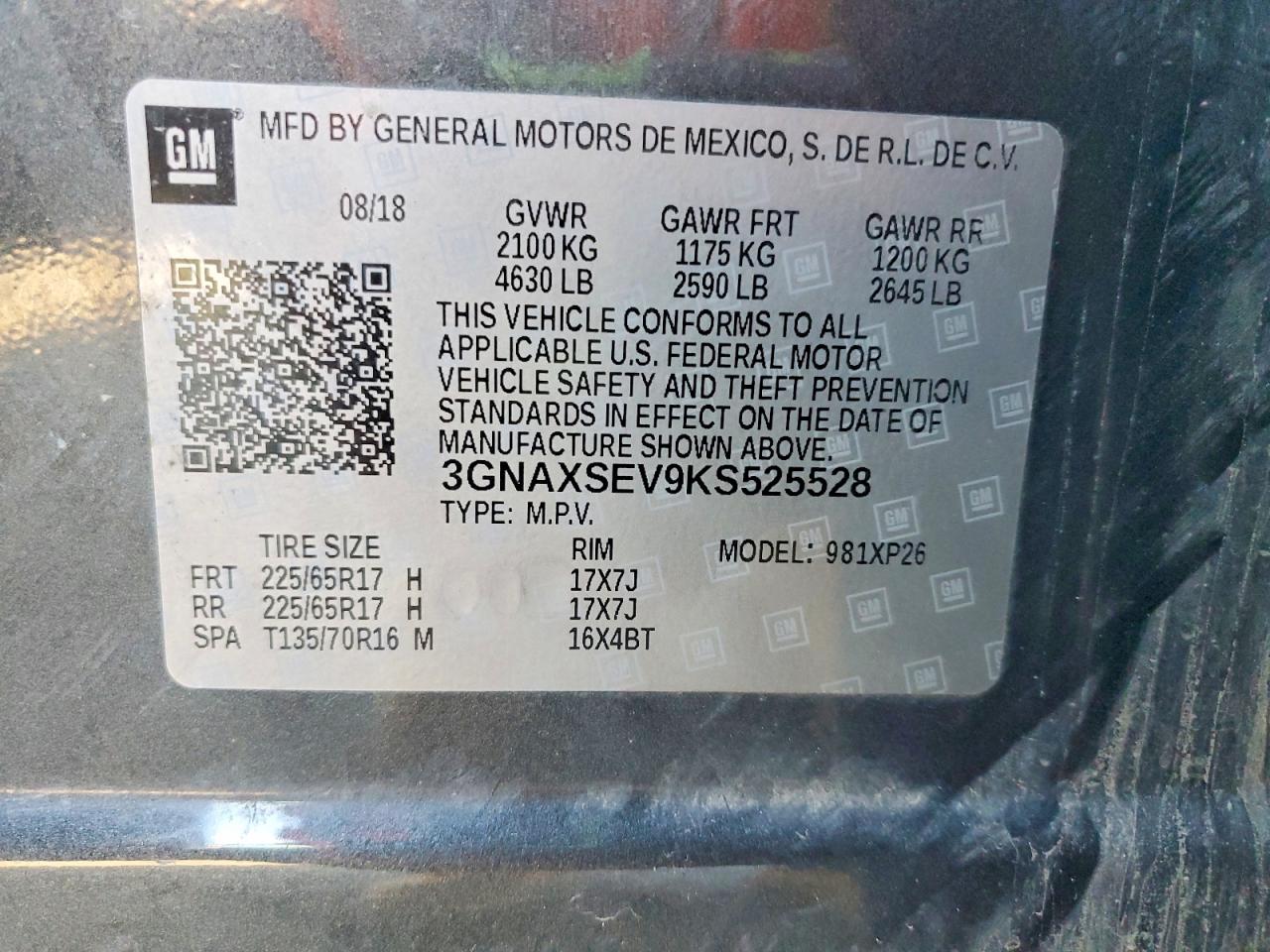 2019 CHEVROLET EQUINOX LS photo 12