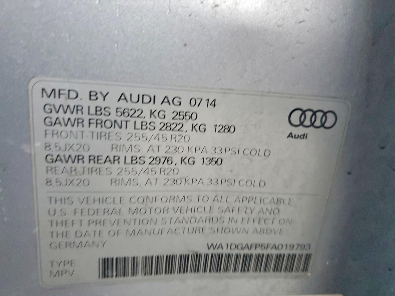 2015 AUDI Q5 PREMIUM PLUS photo 12