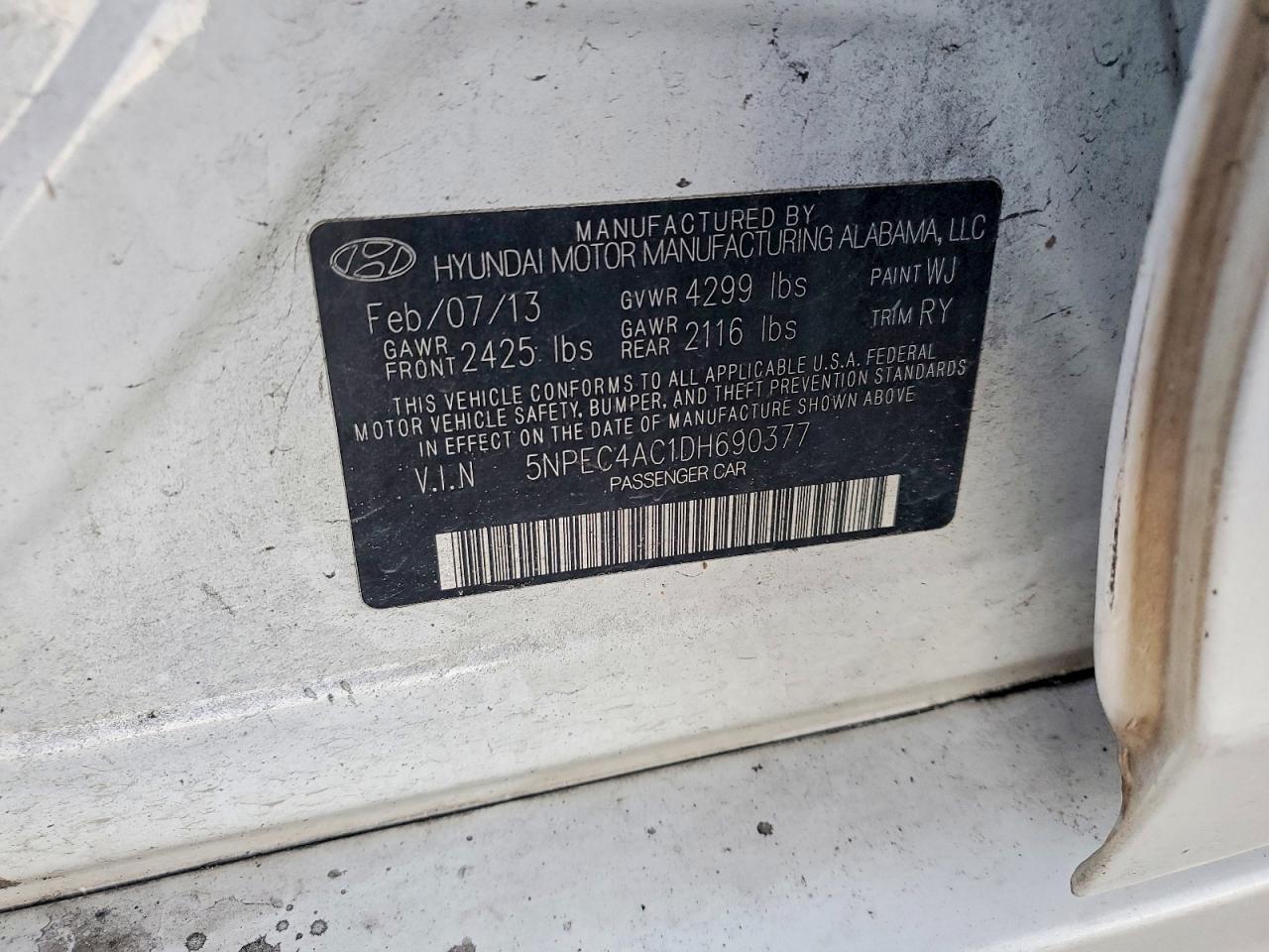 2013 HYUNDAI SONATA SE photo 34