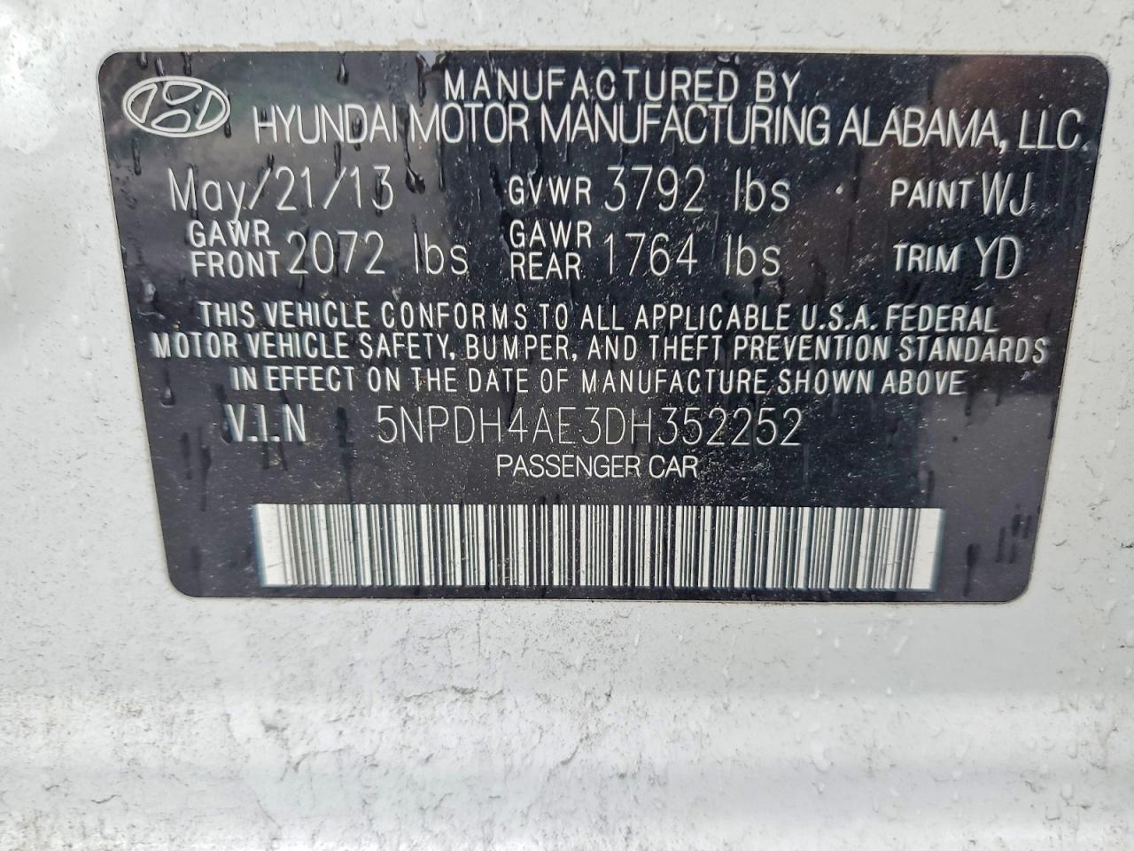 2013 HYUNDAI ELANTRA GLS photo 12