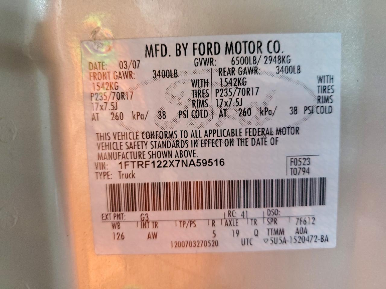 2007 FORD F150 photo 23