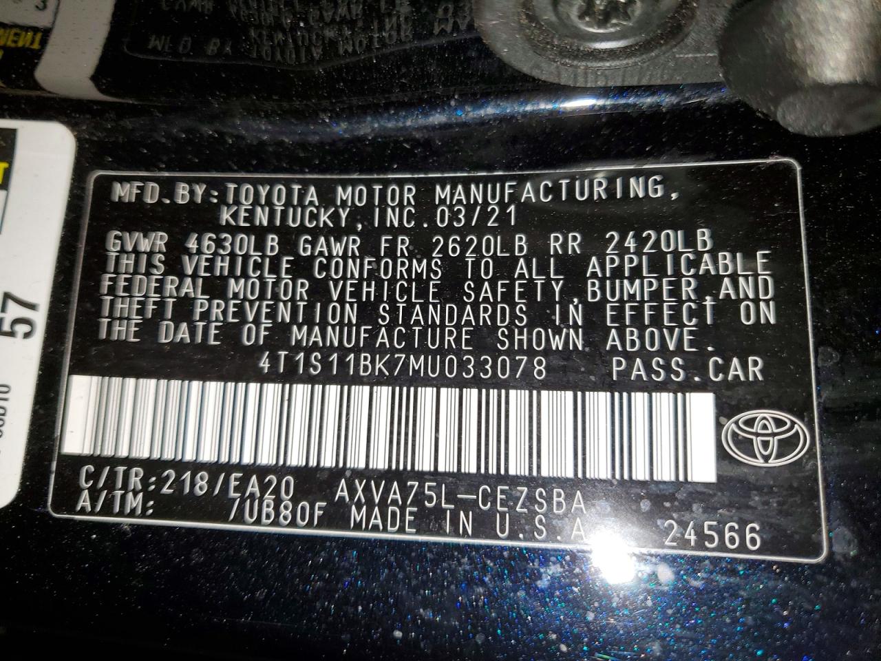 2021 TOYOTA CAMRY SE photo 12
