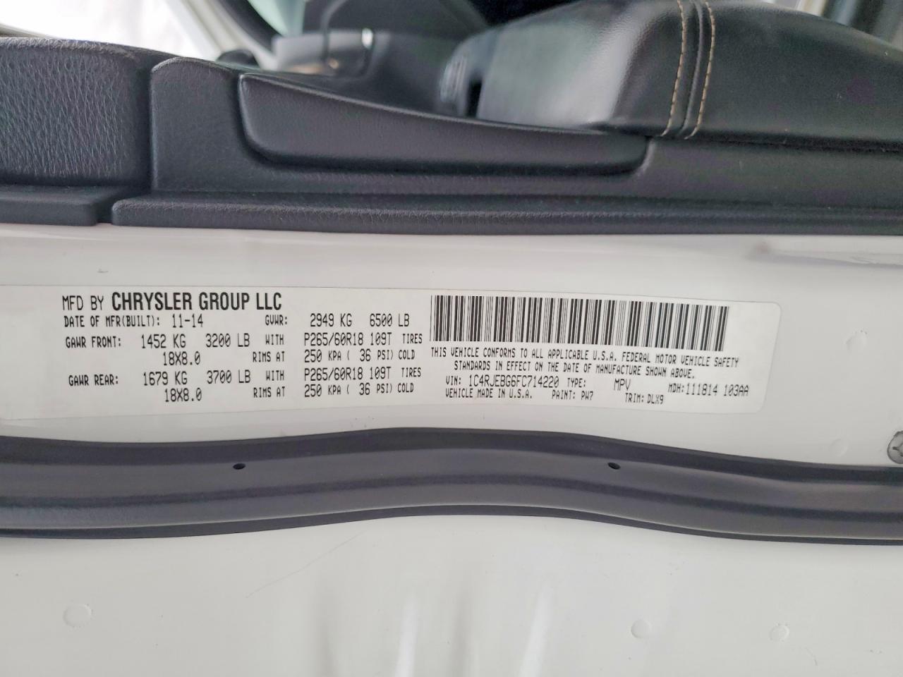 2015 JEEP GRAND CHEROKEE LIMITED photo 13