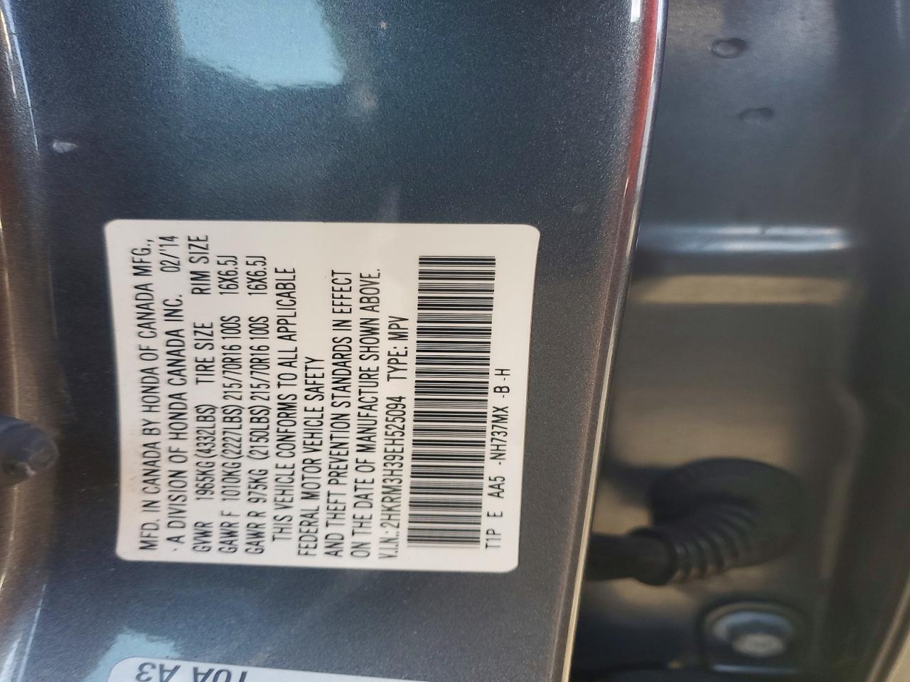 2014 HONDA CR-V LX photo 14
