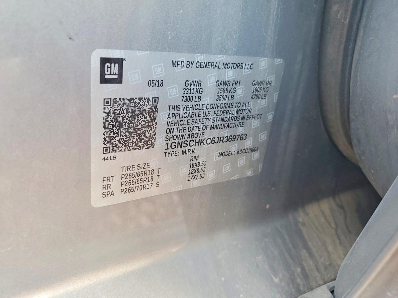 2018 CHEVROLET SUBURBAN C1500 LT photo 13