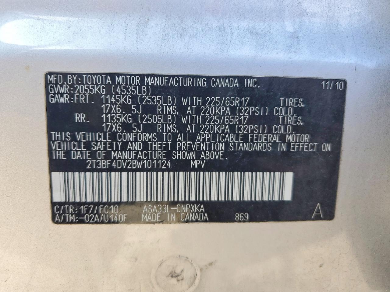 2011 TOYOTA RAV4 photo 13