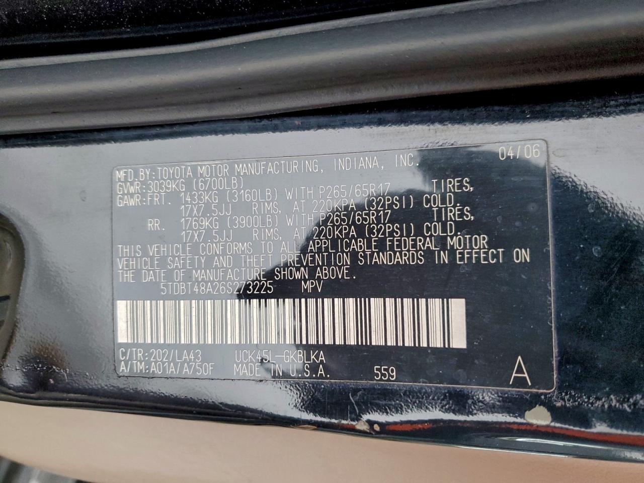 2006 TOYOTA SEQUOIA LIMITED photo 13