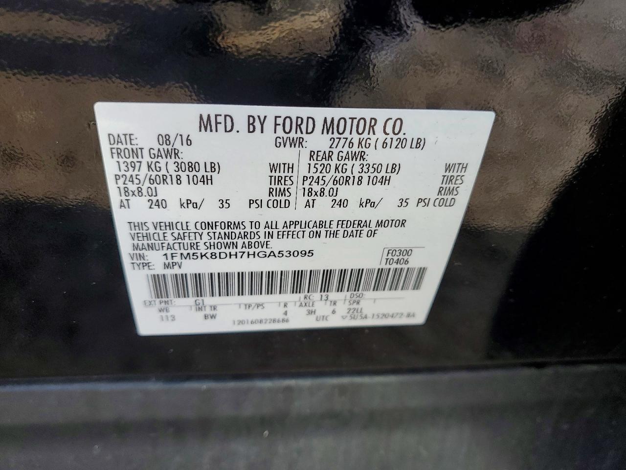 2017 FORD EXPLORER XLT photo 13