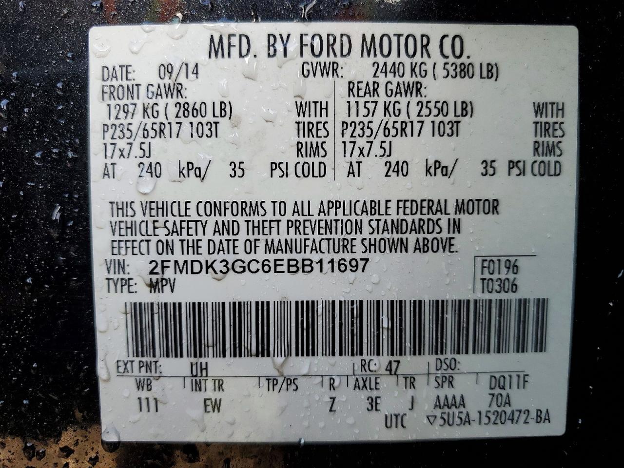 2014 FORD EDGE SE photo 14