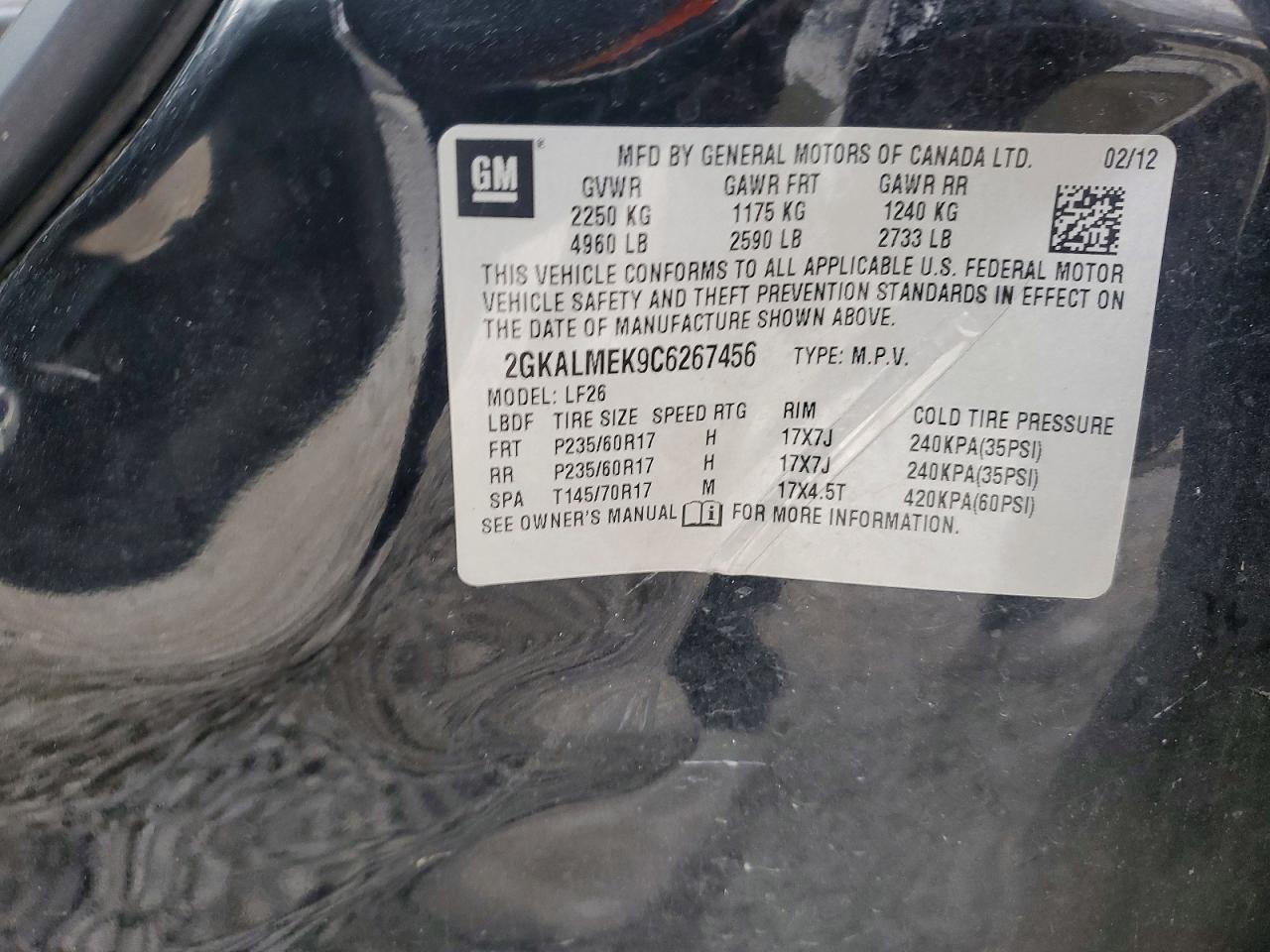 2012 GMC TERRAIN SLE photo 12