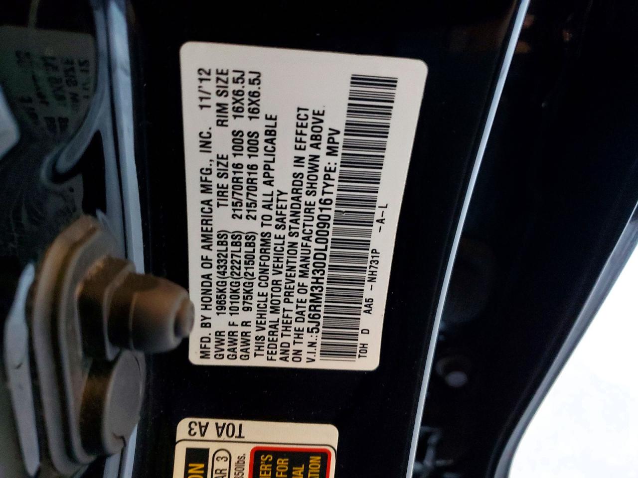 2013 HONDA CR-V LX photo 13