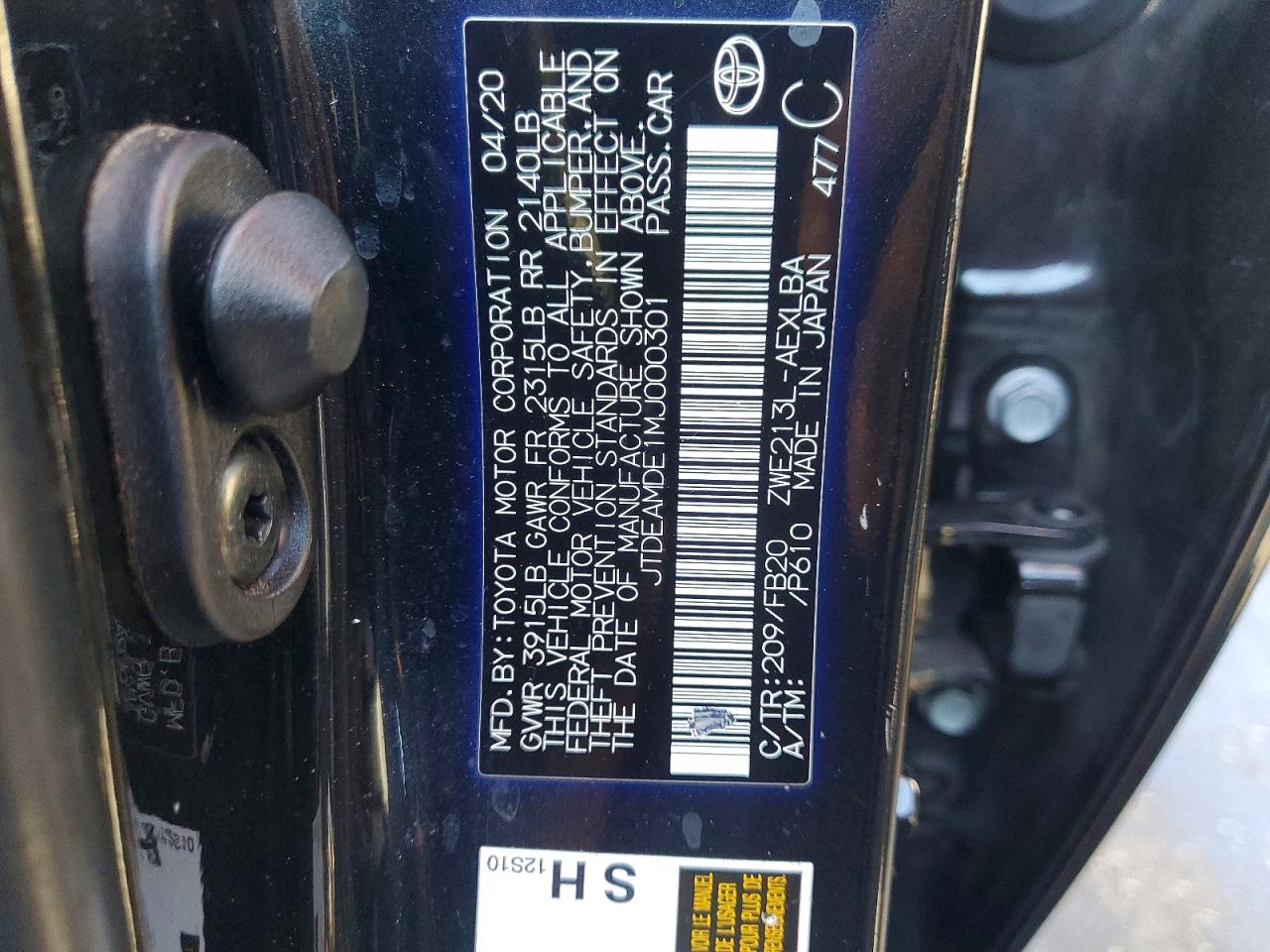 2021 TOYOTA COROLLA LE photo 12