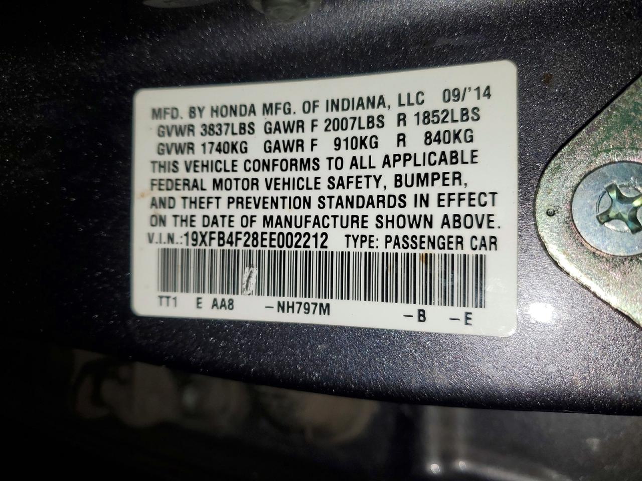 2014 HONDA CIVIC HYBRID photo 12
