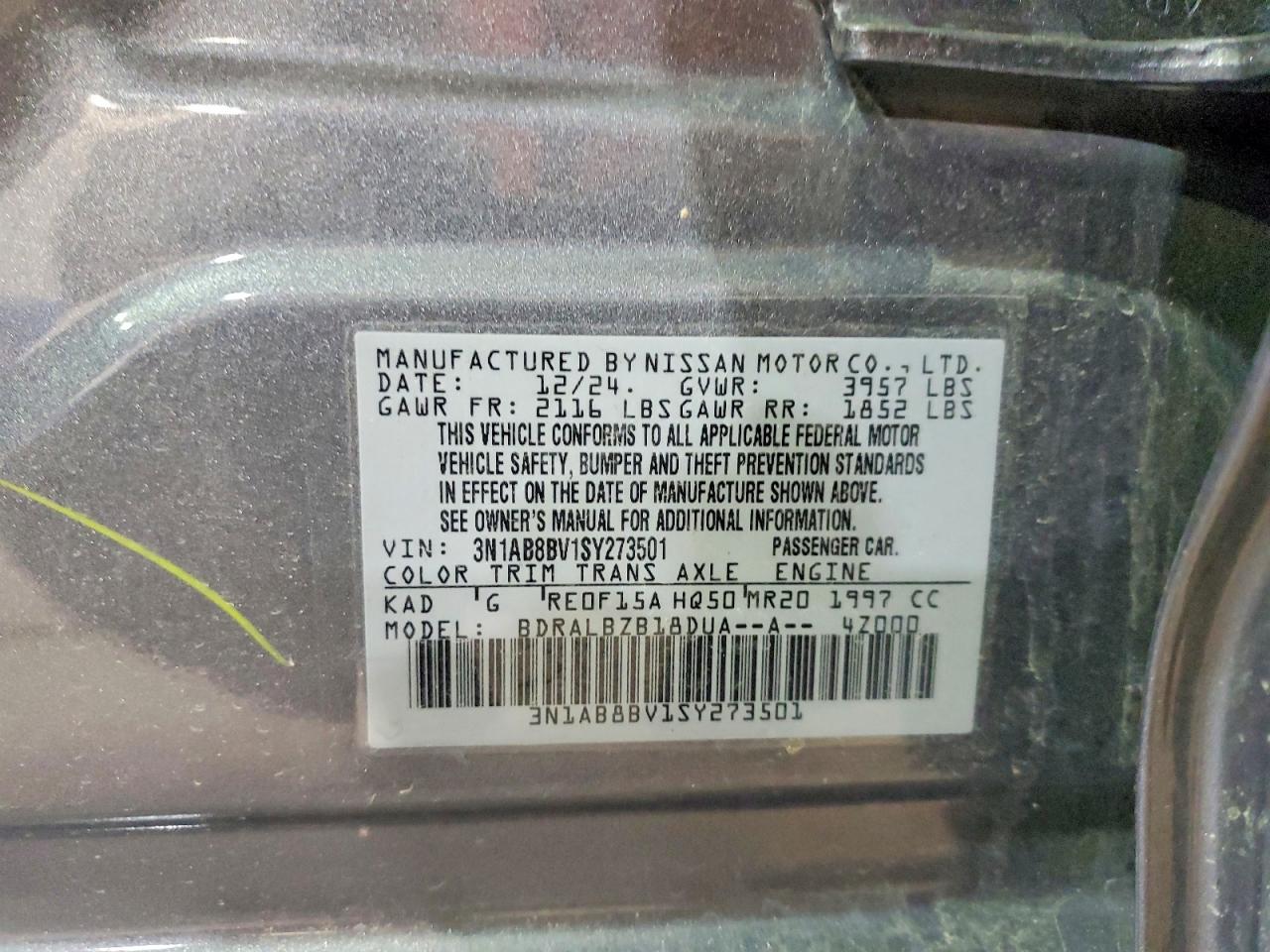 2025 NISSAN SENTRA S photo 12