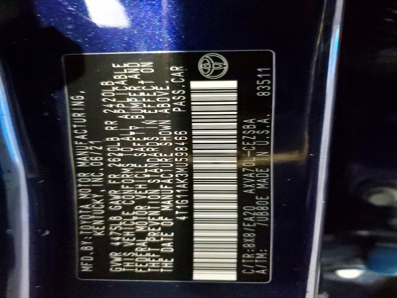 2021 TOYOTA CAMRY SE photo 12