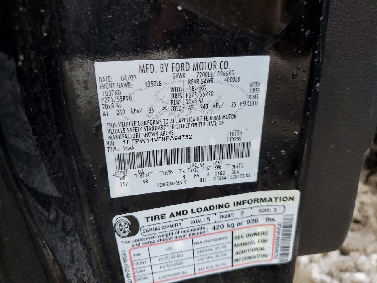 2009 FORD F150 SUPERCREW photo 12