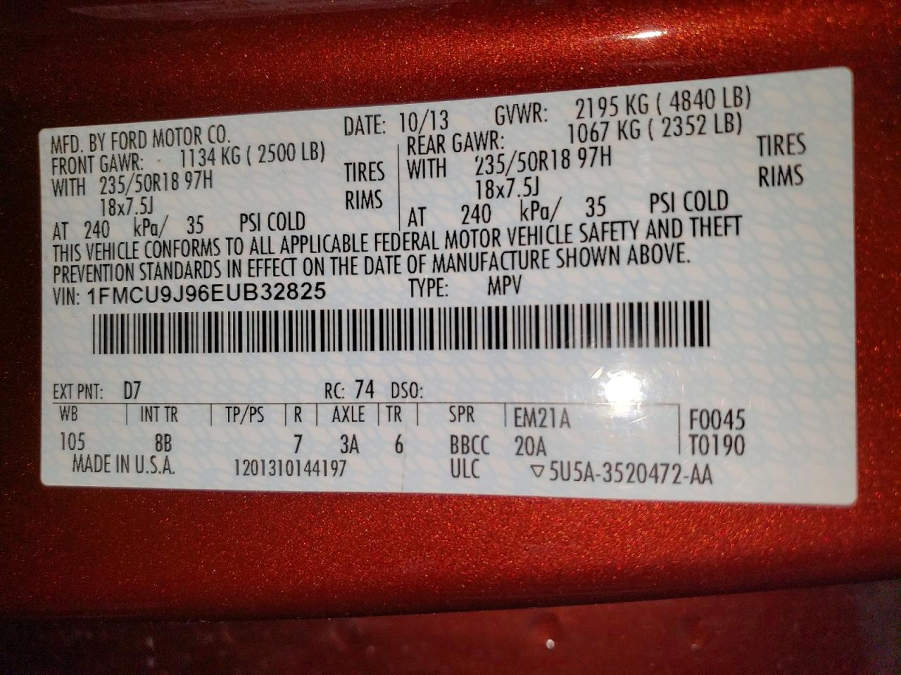 2014 FORD ESCAPE TITANIUM photo 13