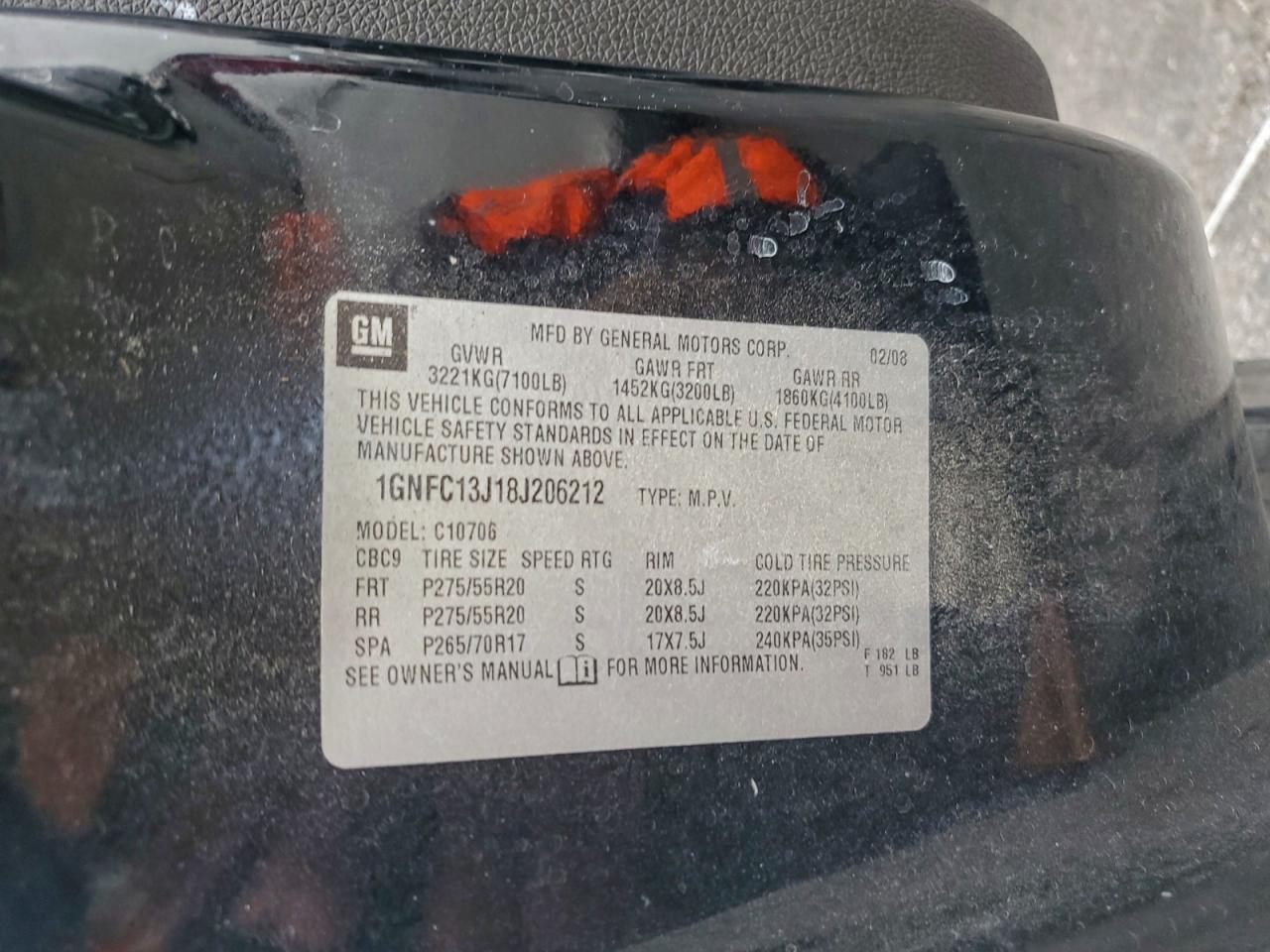 2008 CHEVROLET TAHOE C1500 photo 13