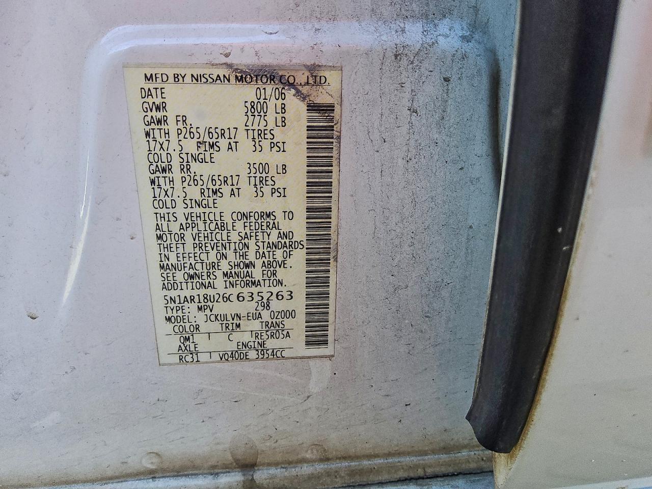 2006 NISSAN PATHFINDER LE photo 13