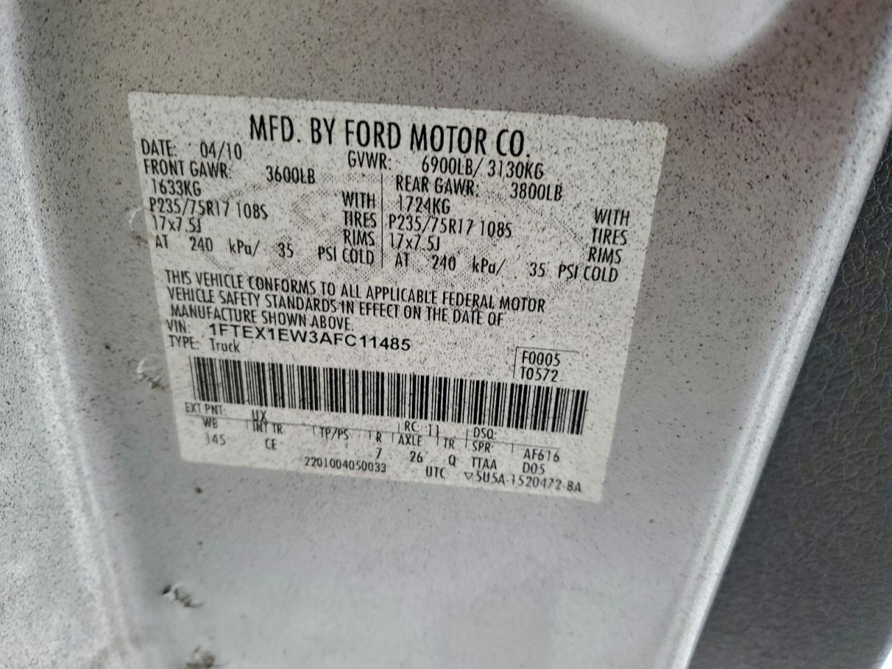 2010 FORD F150 SUPER CAB photo 12