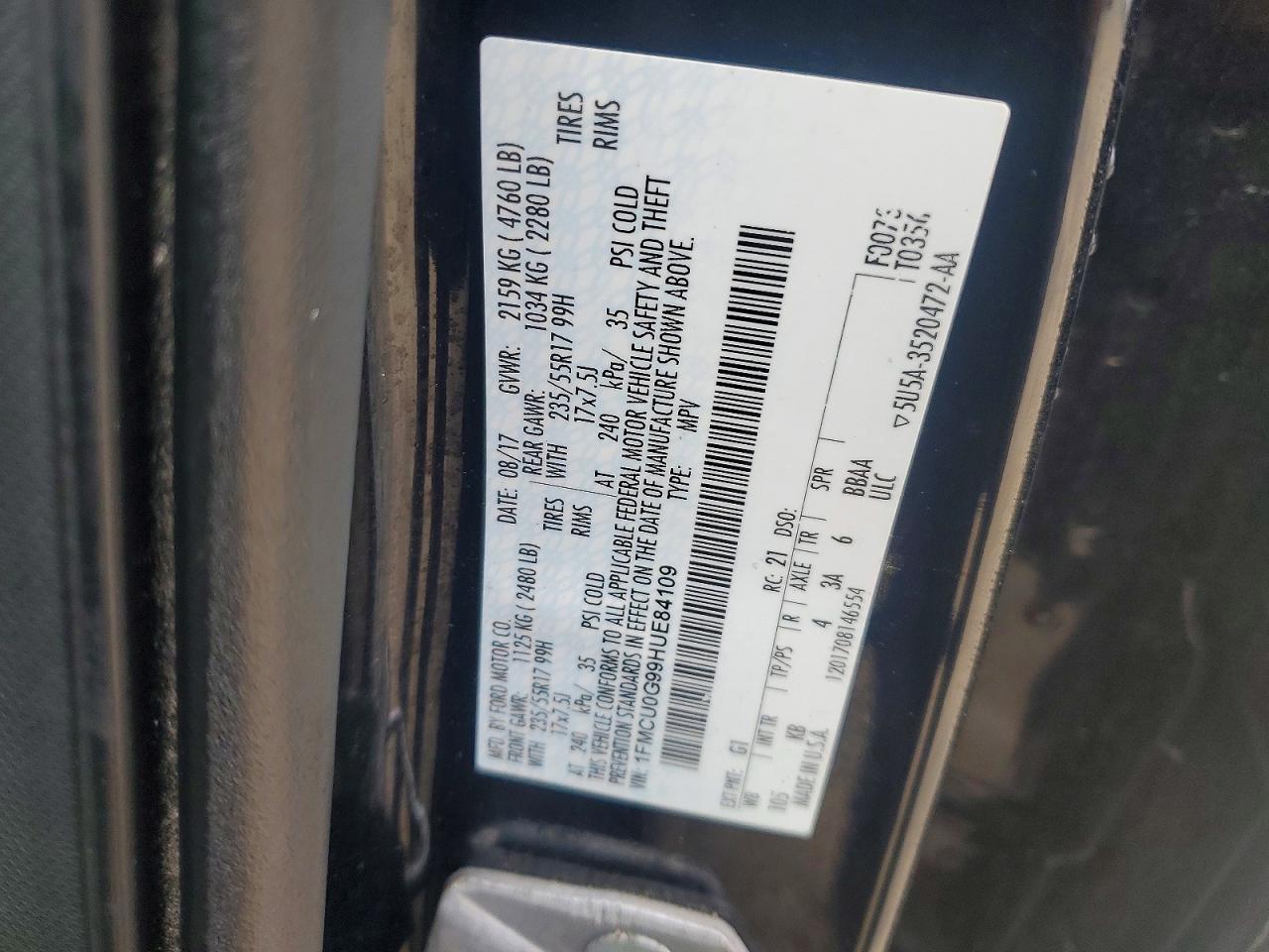 2017 FORD ESCAPE SE photo 13