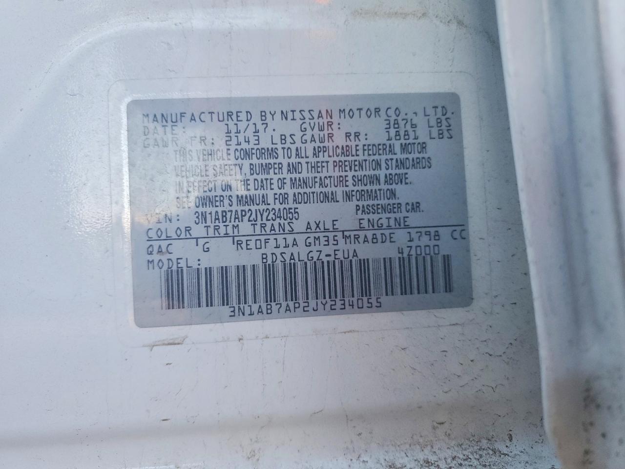 2018 NISSAN SENTRA S photo 12
