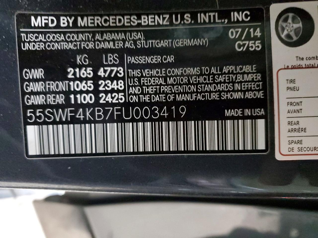 2015 MERCEDES-BENZ C 300 4MATIC photo 12