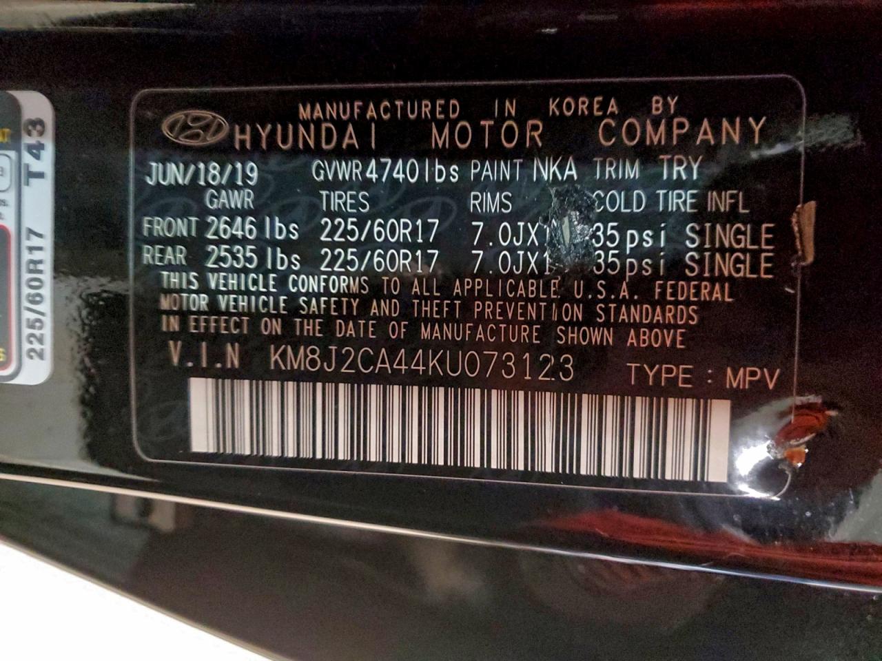 2019 HYUNDAI TUCSON SE photo 14