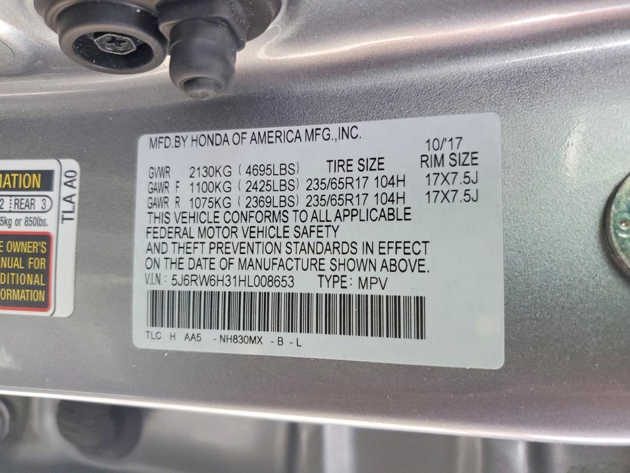 2017 HONDA CR-V LX photo 13