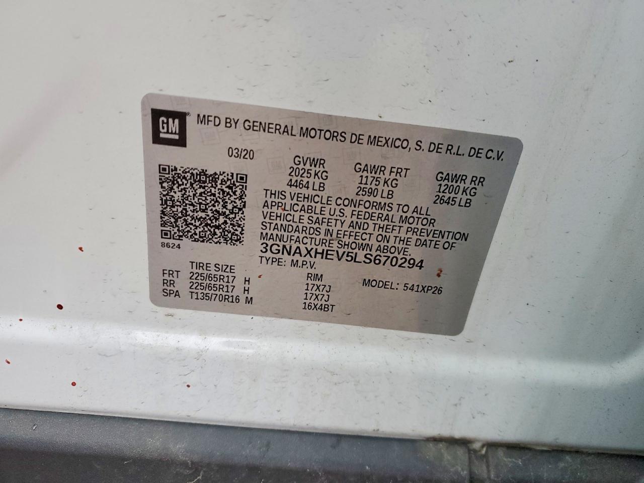 2020 CHEVROLET EQUINOX LS photo 13