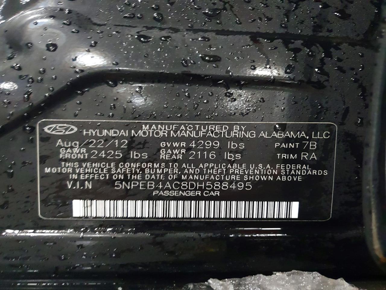 2013 HYUNDAI SONATA GLS photo 13