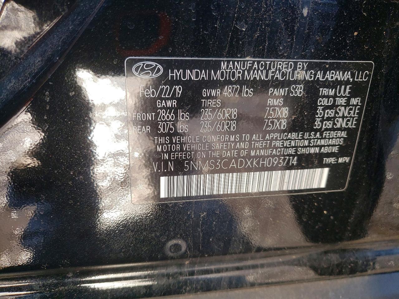 2019 HYUNDAI SANTA FE SEL photo 13