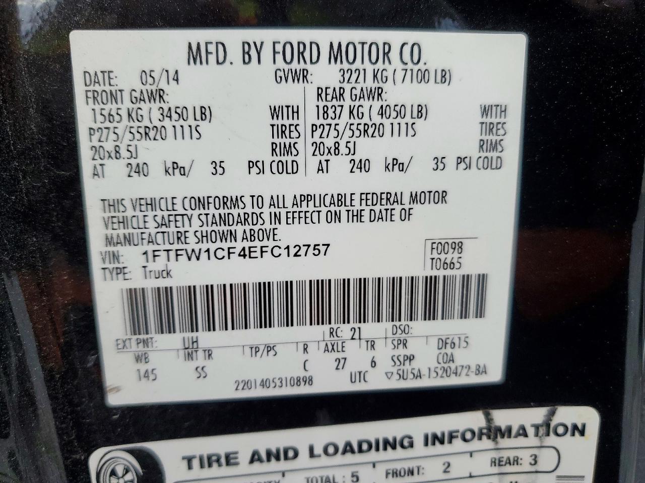 2014 FORD F150 SUPERCREW photo 12