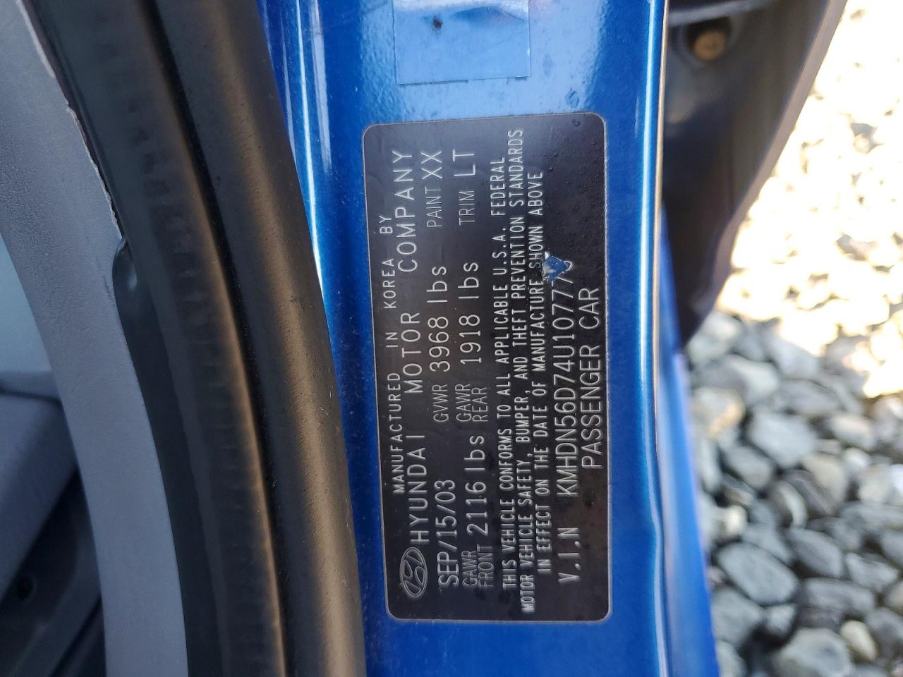 2004 HYUNDAI ELANTRA GLS photo 12