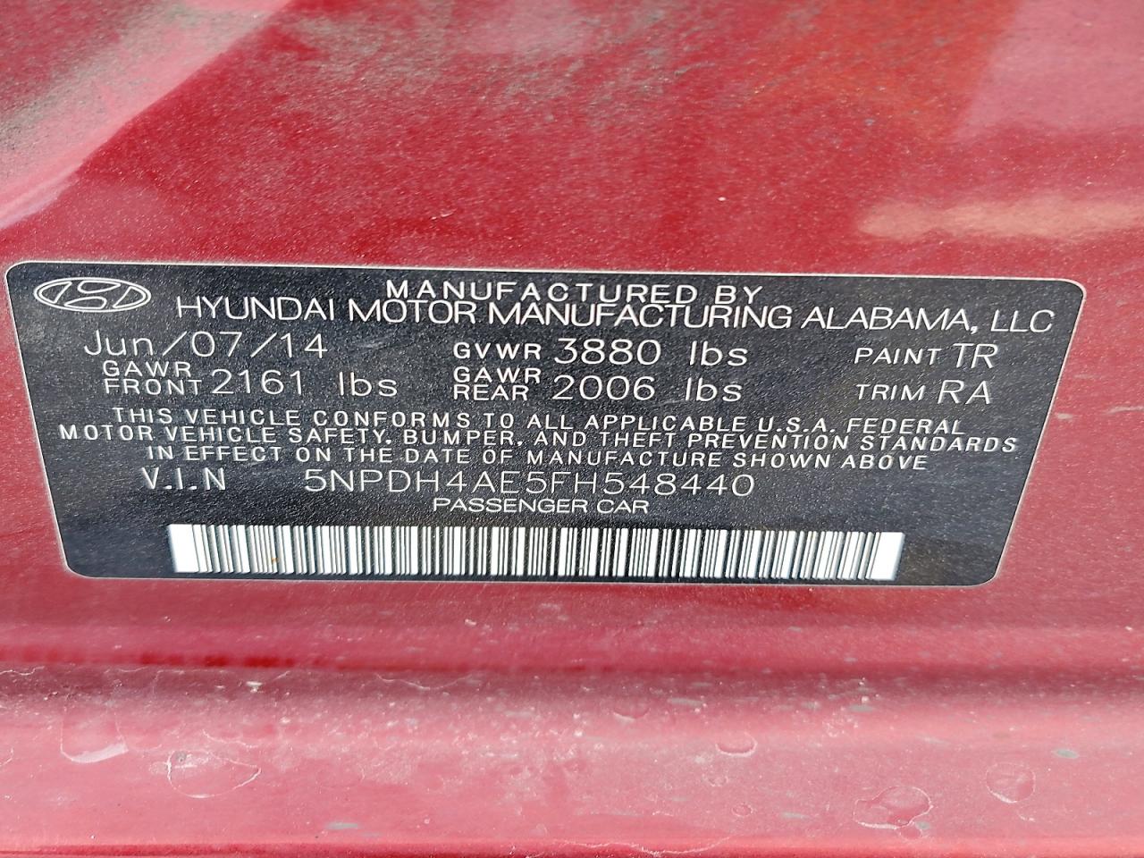 2015 HYUNDAI ELANTRA SE photo 12