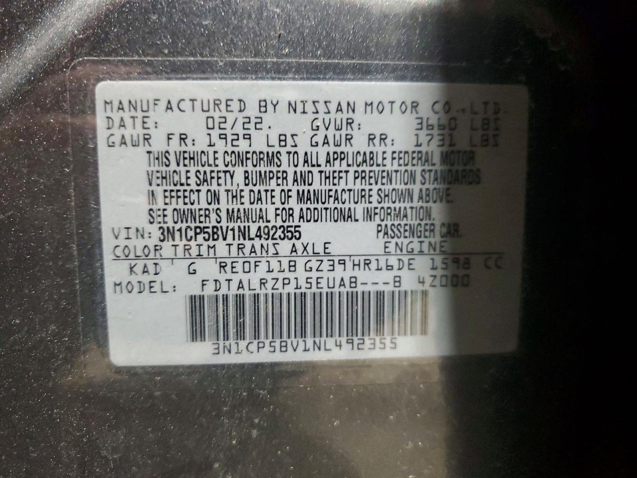 2022 NISSAN KICKS S photo 13