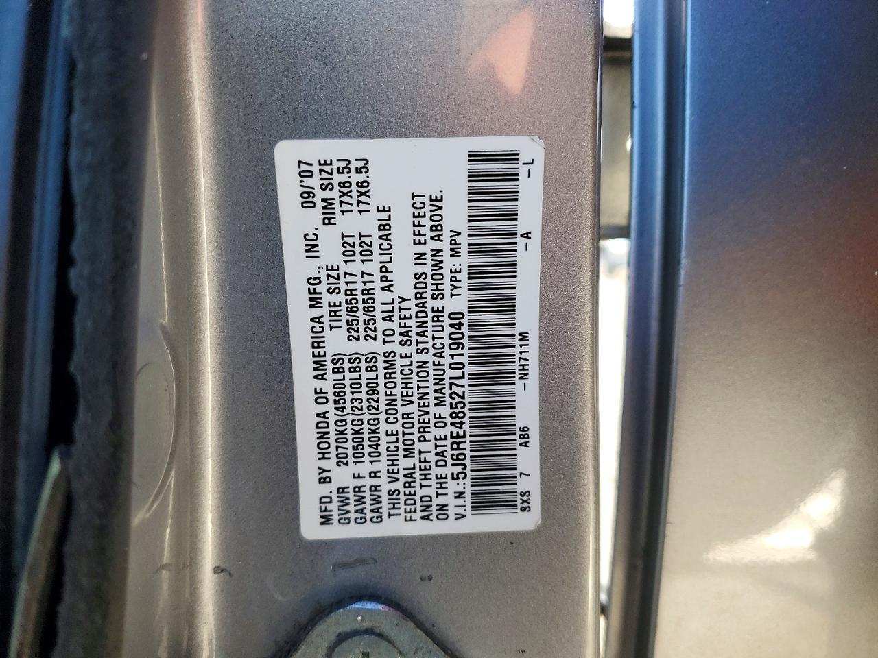 2007 HONDA CR-V EX photo 14