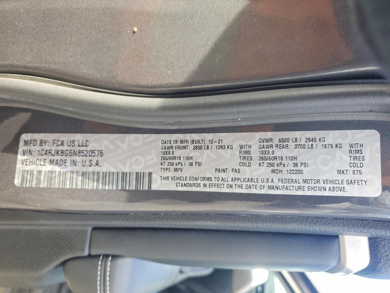 2022 JEEP GRAND CHEROKEE L LIMITED photo 13