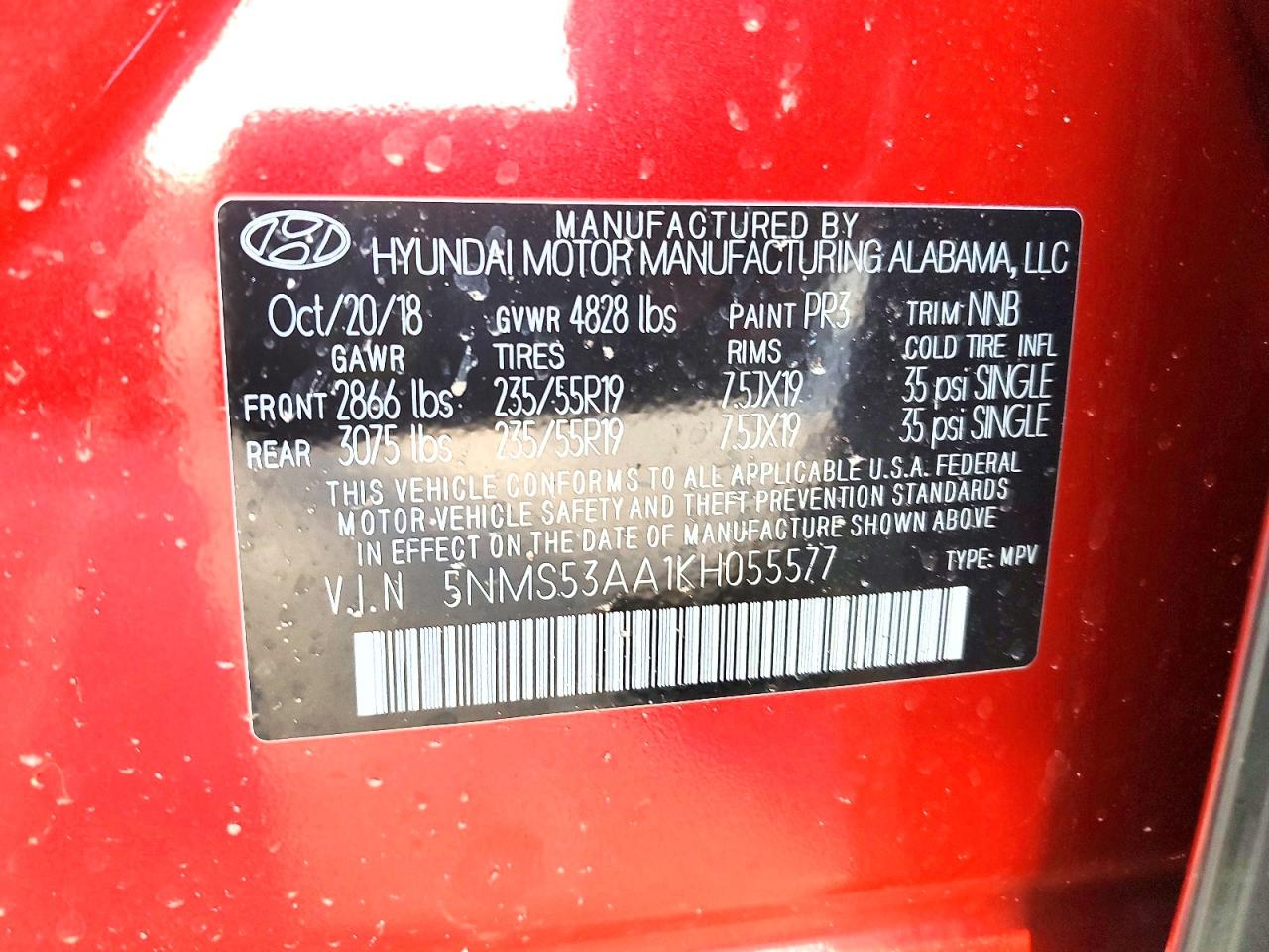 2019 HYUNDAI SANTA FE photo 13
