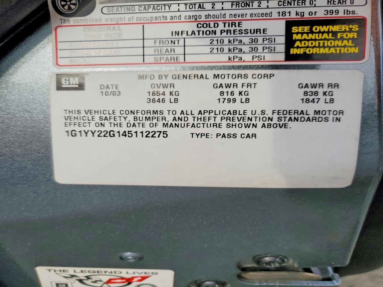 2004 CHEVROLET CORVETTE photo 34
