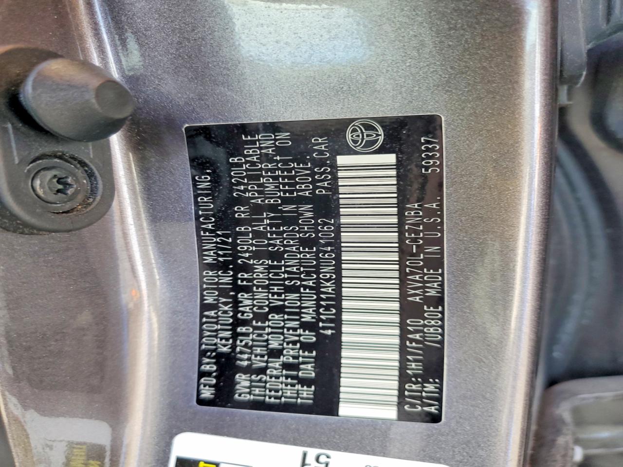 2022 TOYOTA CAMRY LE photo 12