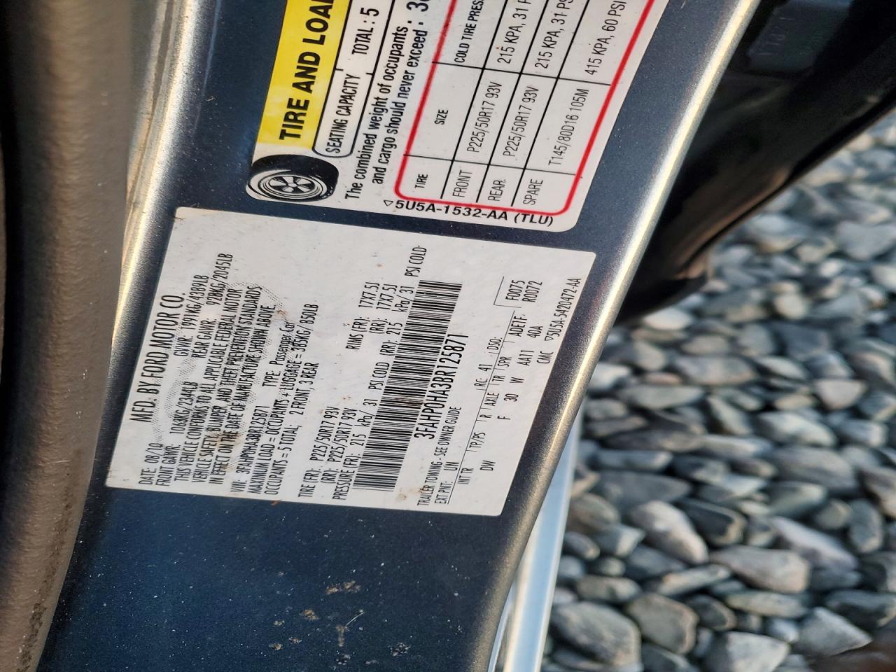 2011 FORD FUSION SE photo 12